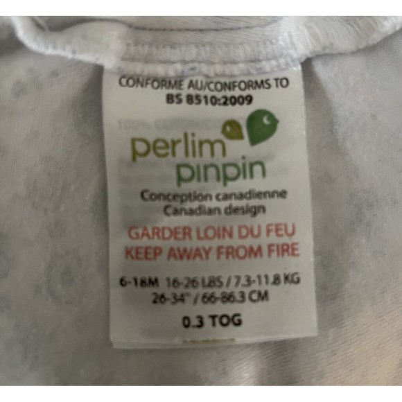 Perlim Pinpin Sleep Bag Sack 6-18m White Blue Geometric Circles Cotton Zip - Picture 4 of 5